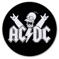 Коврик для мышки круглый Гомер AC/DC