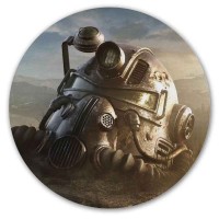 Коврик для мышки круглый Fallout  - T- Power Armor Helmet