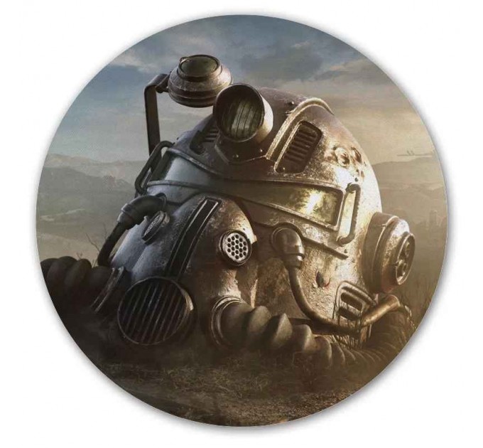 Коврик для мышки круглый Fallout 76 - T-51 Power Armor Helmet 