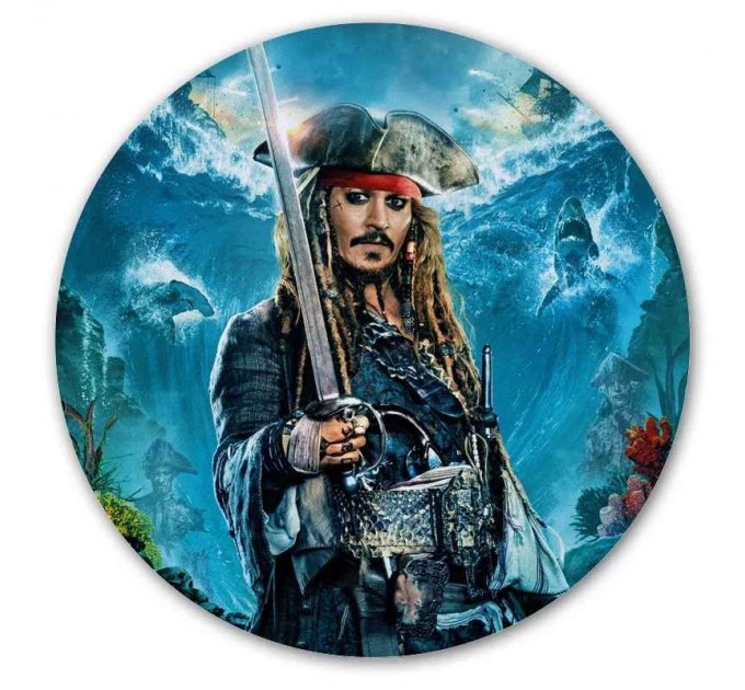 Коврик для мышки круглый Pirates of the Caribbean: Dead Men Tell No Tales Captain Jack Sparrow 