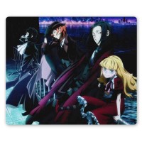 Коврик для мышки прямоугольный Bungou Stray Dogs - Akutagawa, Nakahara, Elise и Mori Ougai