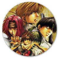 Коврик для мышки круглый с главными персонажами аниме Saiyuki / Саюки