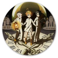 Коврик для мышки круглый Yakusoku no Neverland Norman, Ray и Emma