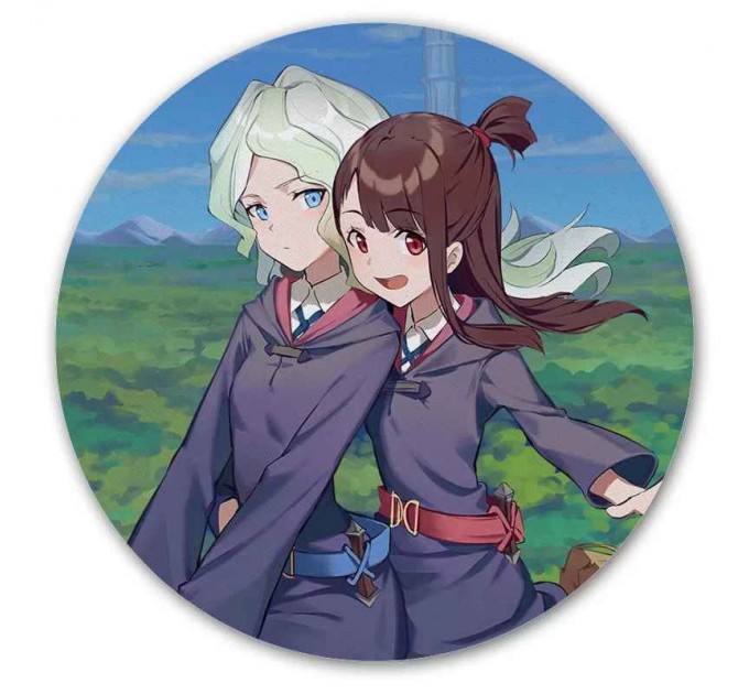 Коврик для мышки круглый Little Witch Academia Diana and Atsuko 