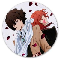 Коврик для мышки круглый Bungou Stray Dogs Osamu Dazai and Chuuya Nakahara