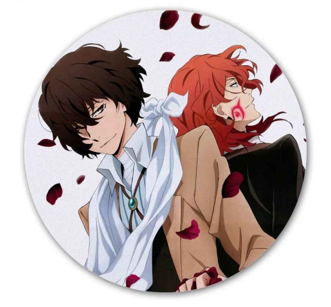 Коврик для мышки круглый Bungou Stray Dogs Osamu Dazai and Chuuya Nakahara 