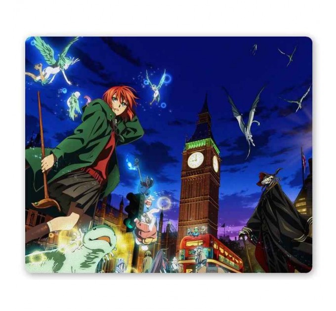 Коврик для мышки прямоугольный Mahou Tsukai no Yome - Elias Answorth, Chise Hatori in London 