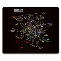 Коврик для мышки прямоугольный Cyberpunk  - Night City Metro Map