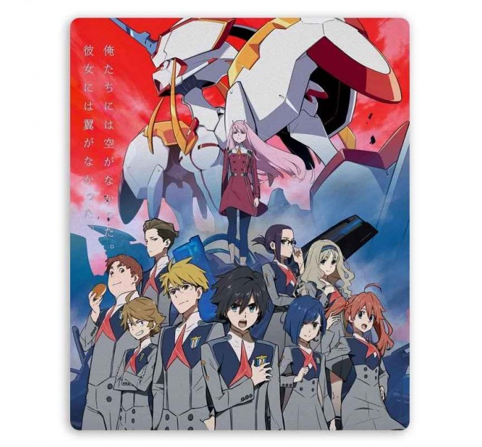 Коврик для мышки прямоугольный с героями аниме Darling in the FranXX 