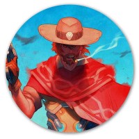 Коврик для мышки круглый Overwatch - McCree