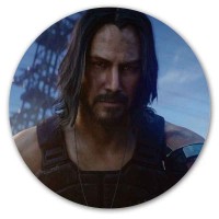 Коврик для мышки круглый Keanu Reeves In Cyberpunk 