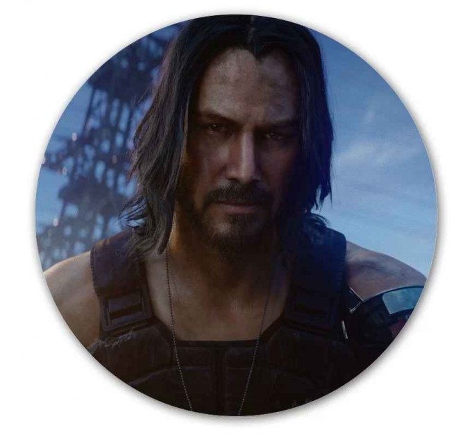 Коврик для мышки круглый Keanu Reeves In Cyberpunk 2077 