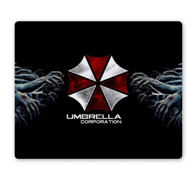 Коврик для мышки прямоугольный Resident Evil Umbrella logo & Hands of zombies 