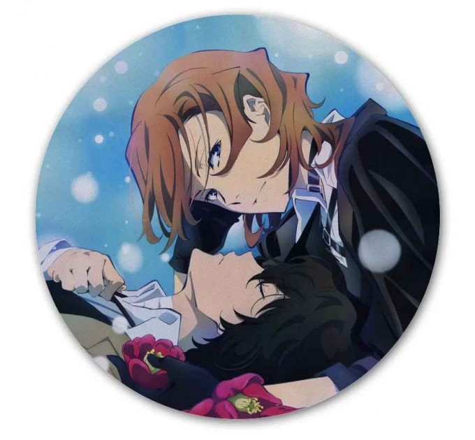 Коврик для мышки круглый Bungou Stray Dogs Chuuya Nakahara and Osamu Dazai 