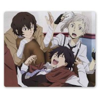 Коврик для мышки прямоугольный Bungou Stray Dogs - Osamu Dazai, Ranpo Edogawa, Atsushi Nakajima