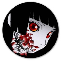 Коврик для мышки круглый Jigoku Shoujo Ai Enma red flower