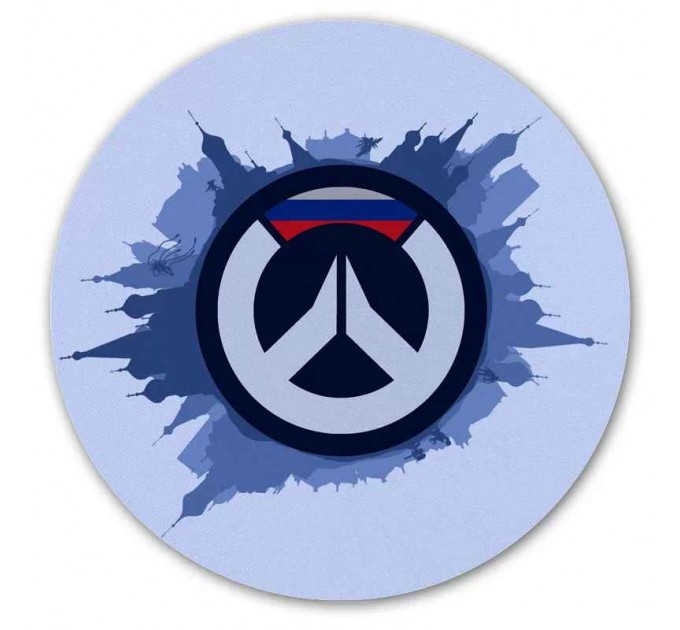 Коврик для мышки круглый Overwatch Russia Logo 