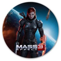 Коврик для мышки круглый Mass Effect  Commander Shepard (female)