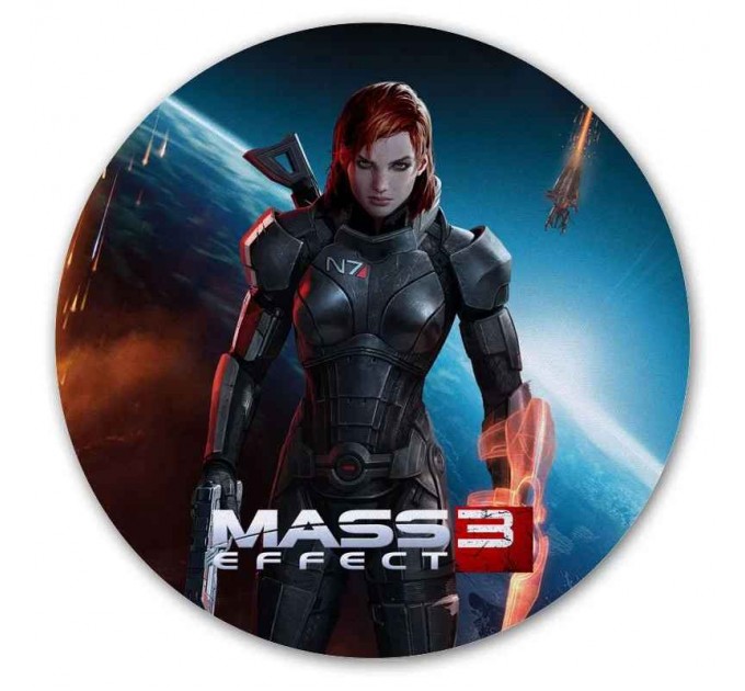 Коврик для мышки круглый Mass Effect 3 Commander Shepard (female) 