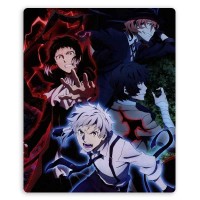 Коврик для мышки прямоугольный Bungou Stray Dogs - Nakahara, Nakajima, Dazai и Akutagawa