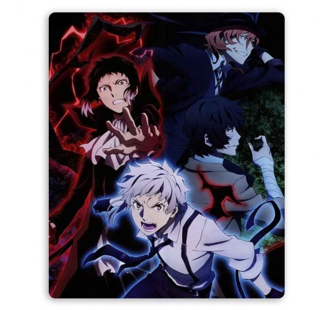 Коврик для мышки прямоугольный Bungou Stray Dogs - Nakahara, Nakajima, Dazai и Akutagawa 