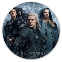 Коврик для мышки круглый The Witcher Geralt, Ciri и Yennefer