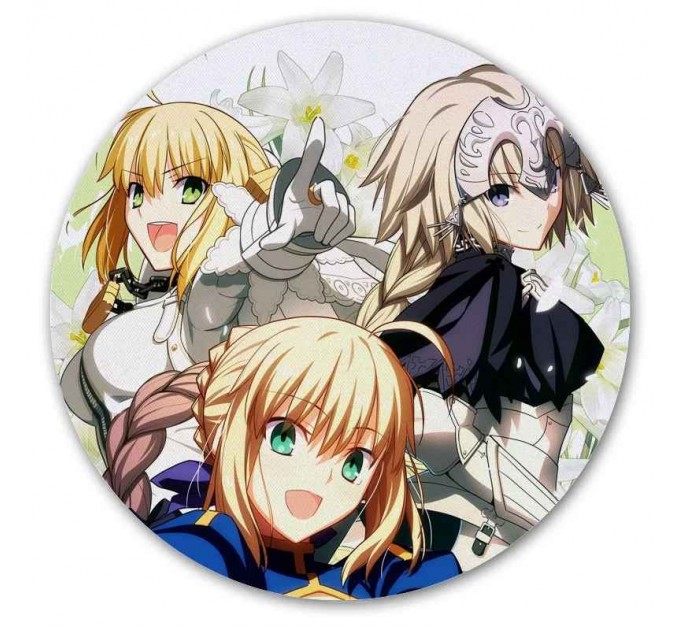 Коврик для мышки круглый Fate Crossovers Saber, Joan of Arc, Saber Bride 