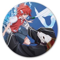 Коврик для мышки круглый Mahou Tsukai no Yome - Elias Answorth и Chise Hatori