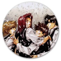 Коврик для мышки круглый с основными персонажами Saiyuki / Саюки