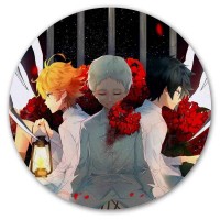 Коврик для мышки круглый The Promised Neverland Ray, Emma и Norman