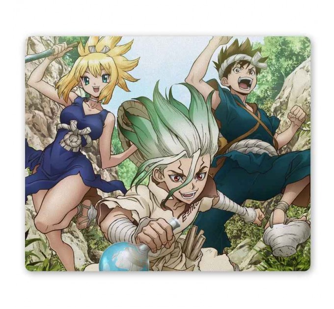 Коврик для мышки прямоугольный Dr. Stone Senkuu, Chrome и Kohaku 