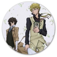 Коврик для мышки круглый Bungou Stray Dogs - Doppo Kunikida, Osamu Dazai