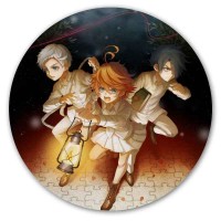 Коврик для мышки круглый The Promised Neverland Emma, Norman и Ray