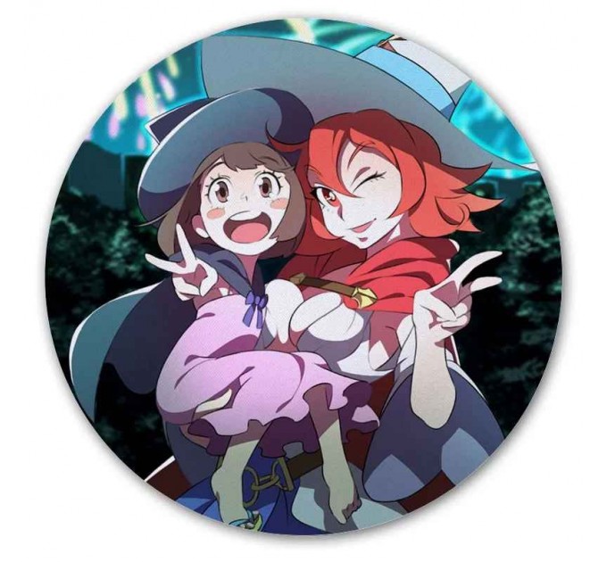 Коврик для мышки круглый Little Witch Academia Akko & Chariot du Nord 