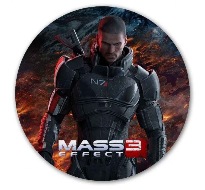 Коврик для мышки круглый Mass Effect 3 Commander Shepard (male) 