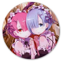 Коврик для мышки круглый Re: Zero - Рам и Рэм