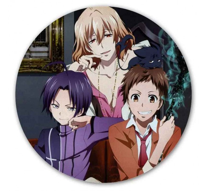 Коврик для мышки круглый Servamp Mahiru Shirota, Misono Alicein, Kuro, Snow Lily 