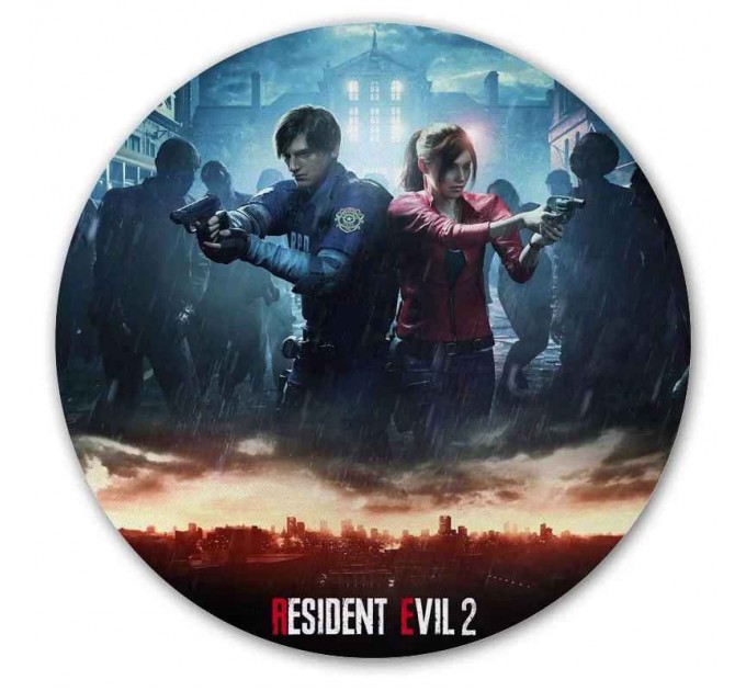 Коврик для мышки круглый Resident Evil 2 Claire и Leon 