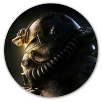 Коврик для мышки круглый Fallout  - T- Power Armor