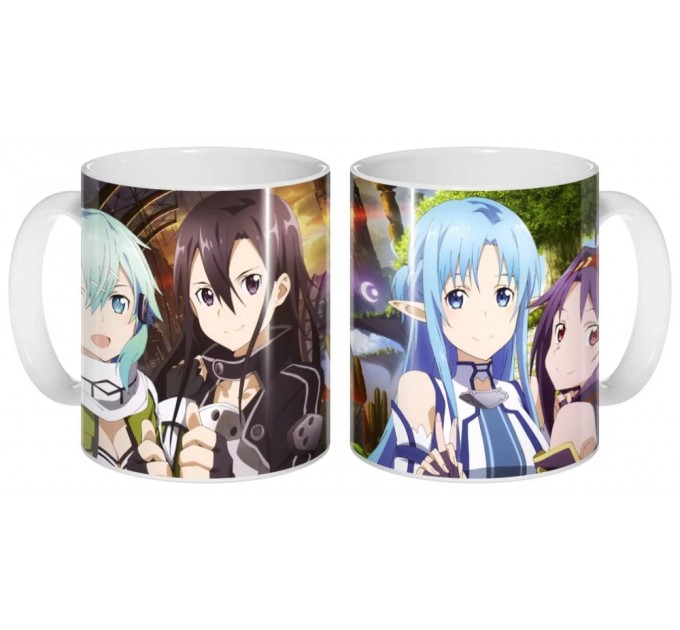 Кружка Sword Art Online Kazuto Kirigaya, Asuna Yuuki, Yuuki Konno, Sinon 