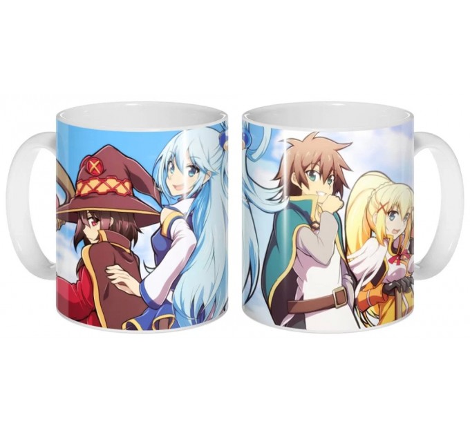 Кружка KonoSuba Megumin, Aqua, Lalatina Dustiness Ford, Kazuma Satou 