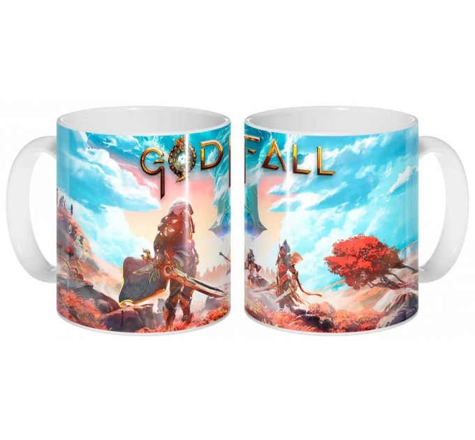 Кружка с персонажами игры Godfall 