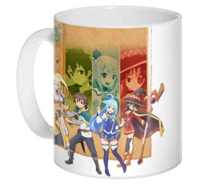 Кружка KonoSuba Aqua, Megumin, Lalatina Dustiness Ford, Kazuma Satou 