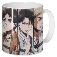 Кружка Вторжение гигантов / Shingeki no Kyojin с основными персонажами аниме