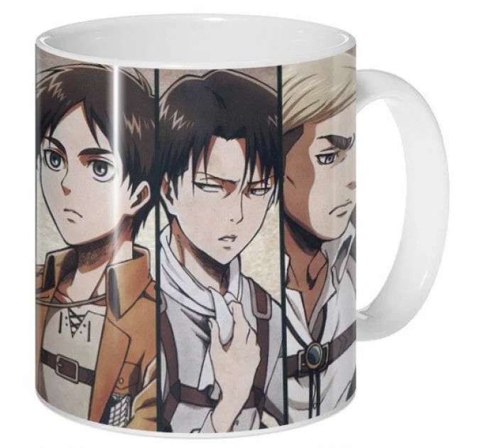 Кружка Вторжение гигантов / Shingeki no Kyojin с основными персонажами аниме 