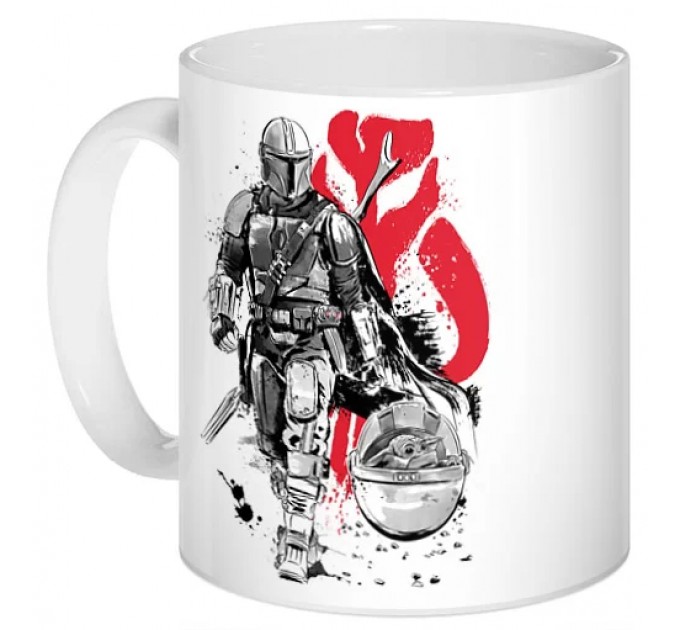 Кружка Sumi-e The Mandalorian - Lone Hunter and Cub 