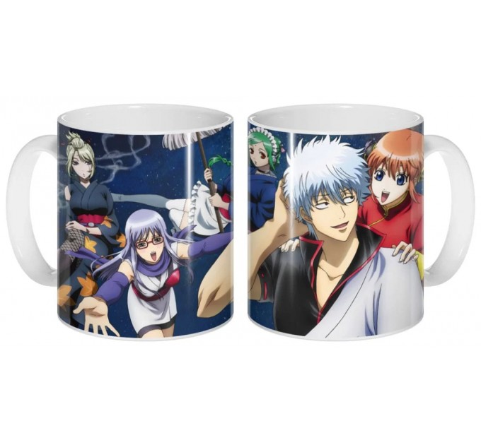 Кружка Gintama Kagura, Gintoki Sakata, Ayame Sarutobi, Tsukuyo, Tama 