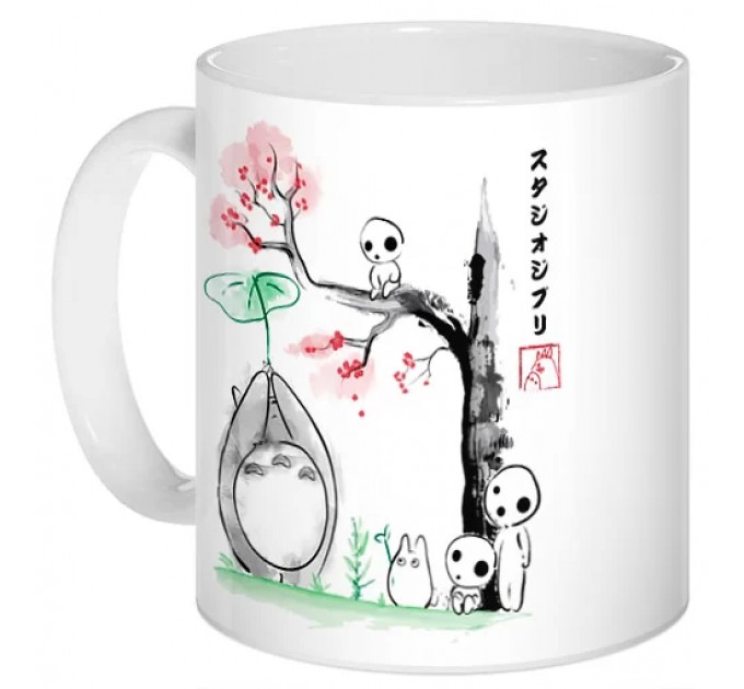 Кружка Sumi-e Mononoke Hime и Totoro - Growing trees 
