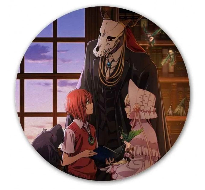 Коврик для мышки круглый Mahou Tsukai no Yome - Elias Answorth, Chise Hatori, Silky 